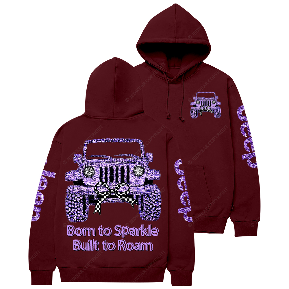 Girl Purple Car Bling Bling Jp Casual Hoodie