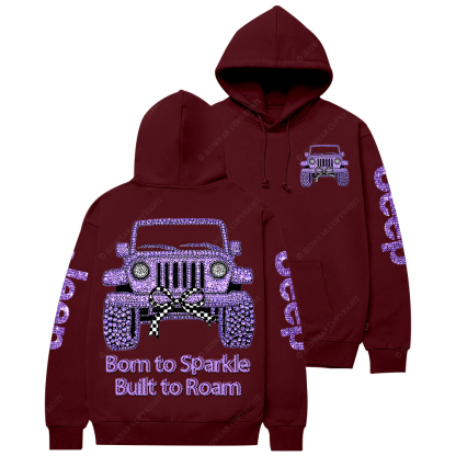 Girl Purple Car Bling Bling Jp Casual Hoodie