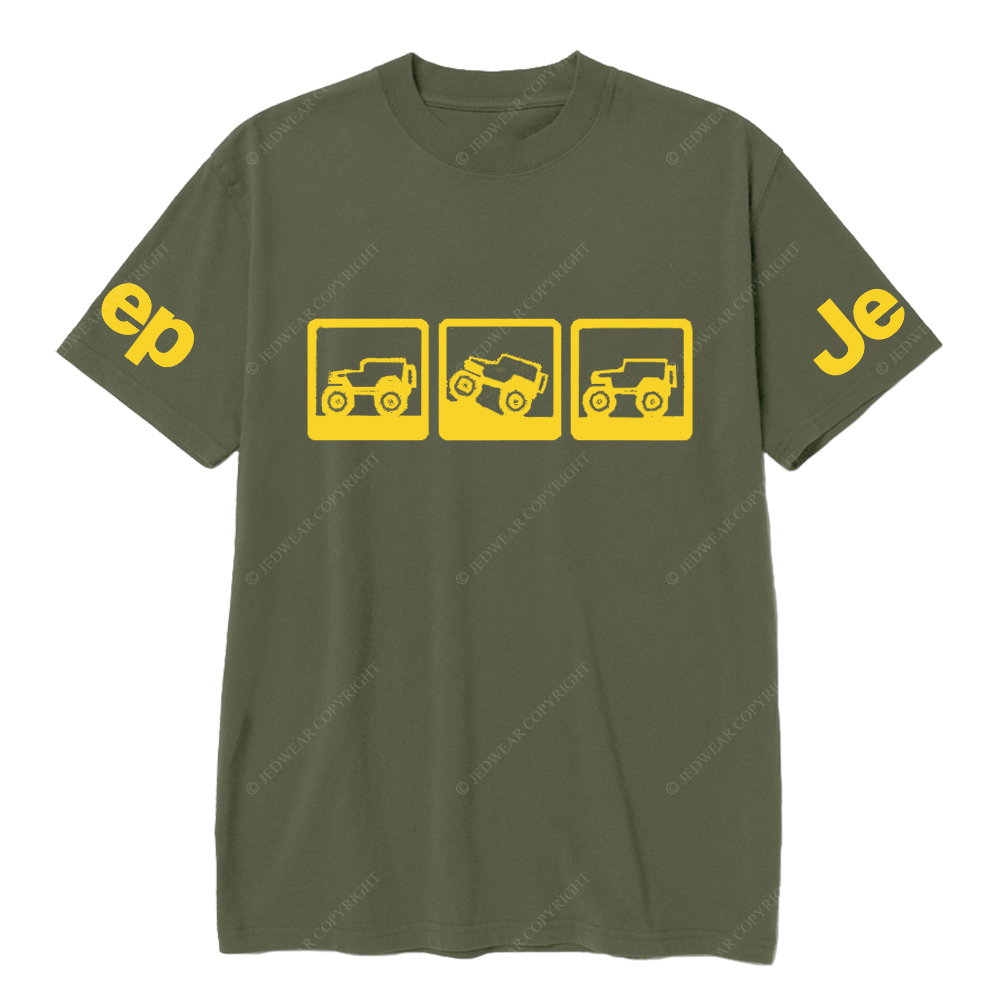 The Car Is Driving On Three Different Road Conditions JP T-Shirt