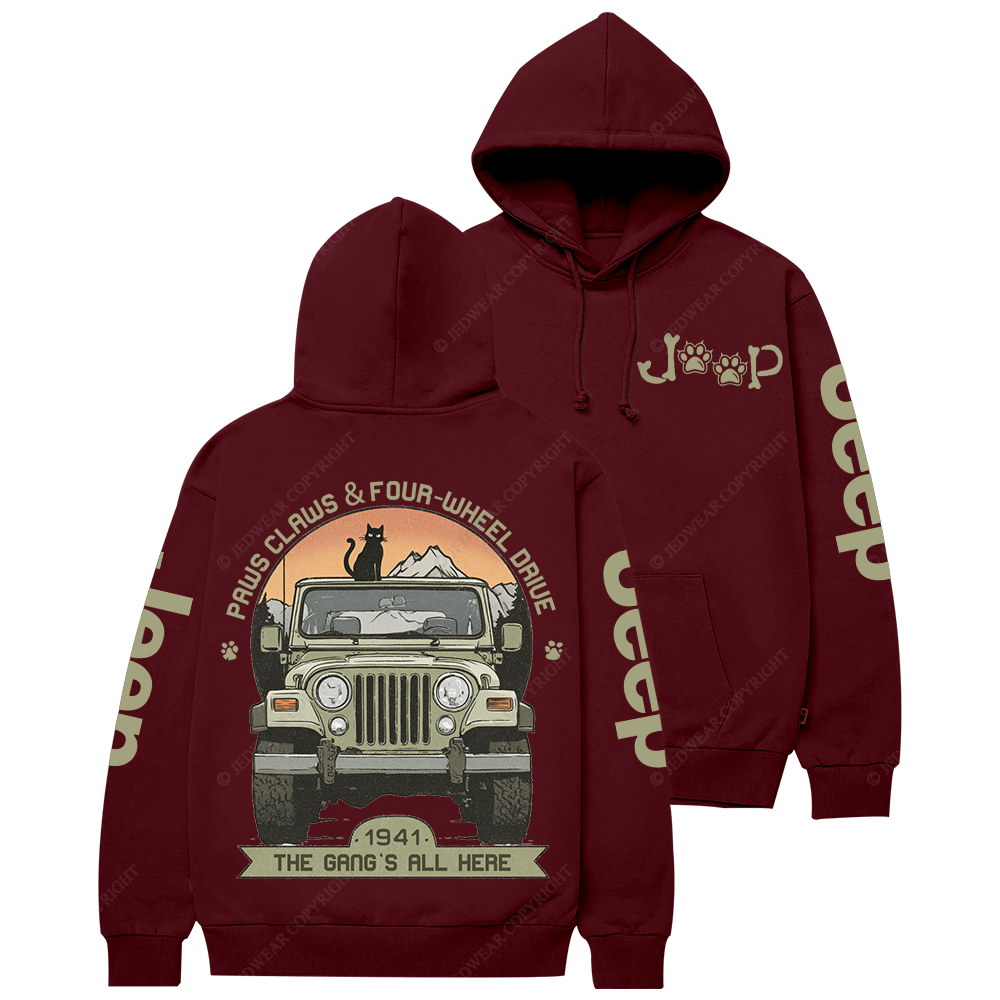 Paws Claws Four-Wheel Drive The  Gang‘s  All  Here Jp Casual Hoodie