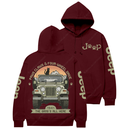 Paws Claws Four-Wheel Drive The  Gang‘s  All  Here Jp Casual Hoodie