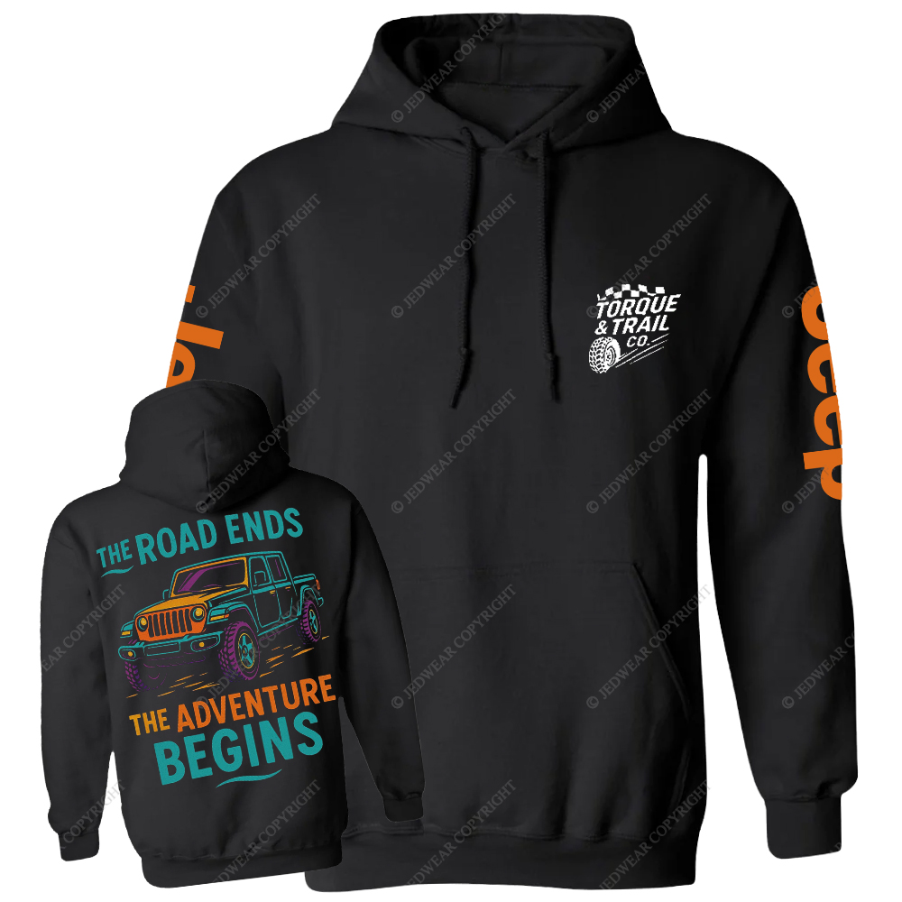 The Road Ends The Adventure Begins Gladiator Jp Casual Hoodie