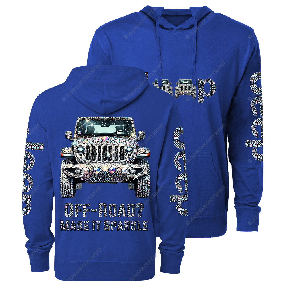 Bling Sparkle Rhinestone Car Glam Girl Jp Oversized Lightweight Hoodie   