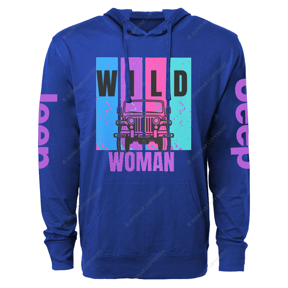 Wild Woman Adventure Colorful Jp Oversized Lightweight Hoodie   
