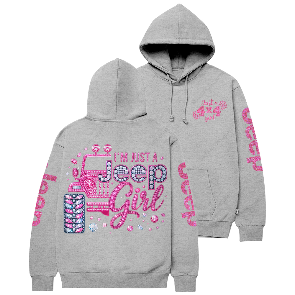 Rhinestone Pink Bling Car Jp Casual Hoodie