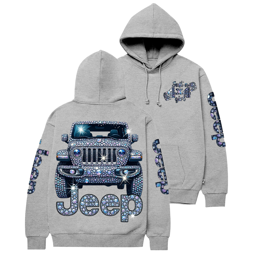Bling Sparkle Rhinestone Car Just A Girl Jp Casual Hoodie