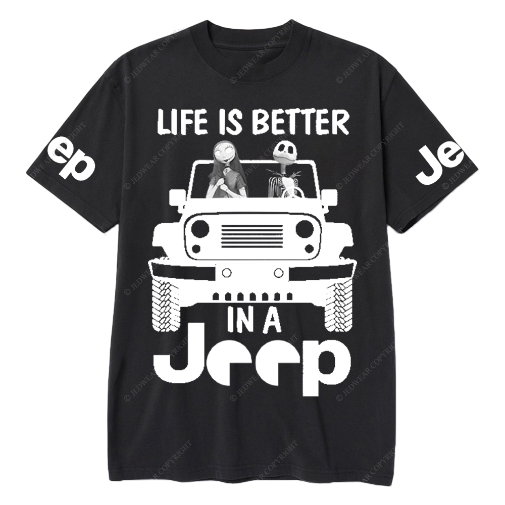 Sally And Jack Bust Life Is Better In A Car Jp T-Shirt