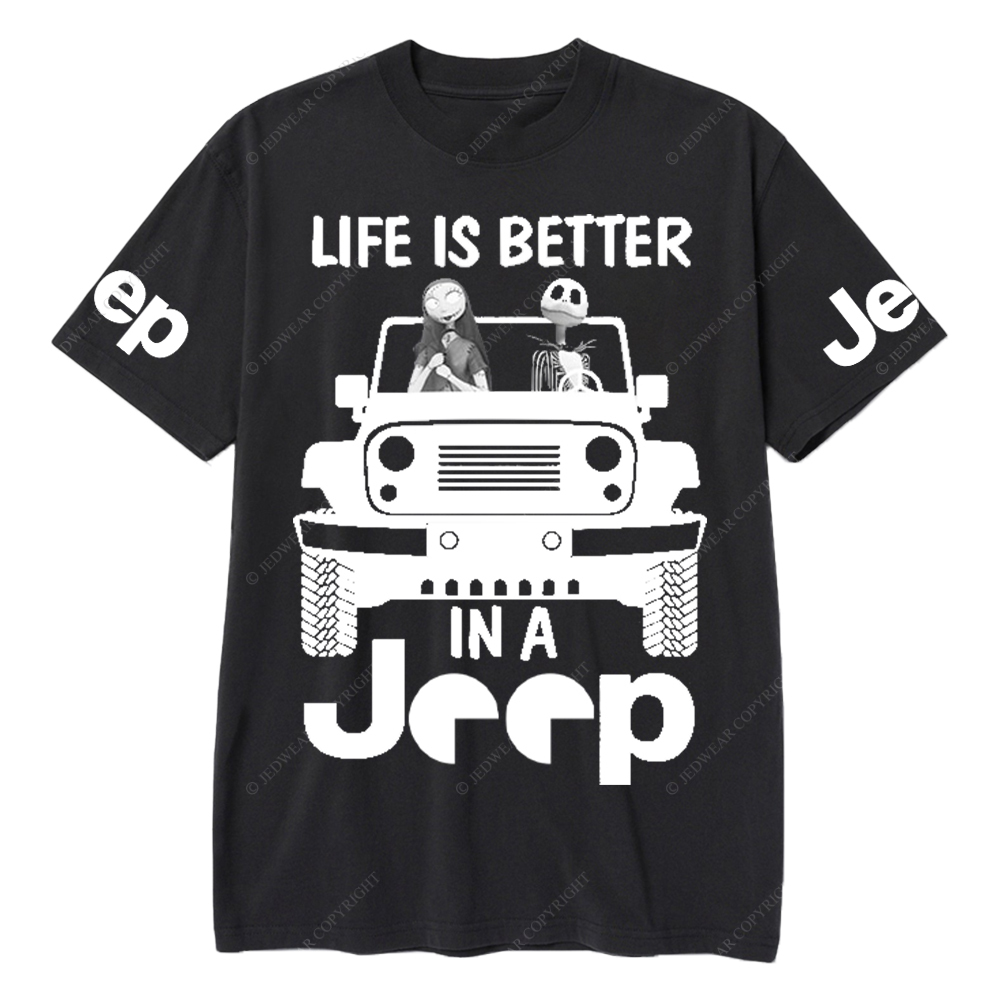 Sally And Jack Bust Life Is Better In A Car Jp T-Shirt