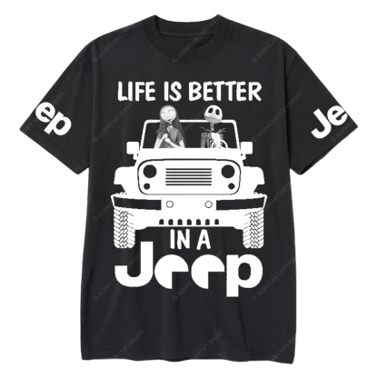 Sally And Jack Bust Life Is Better In A Car Jp T-Shirt