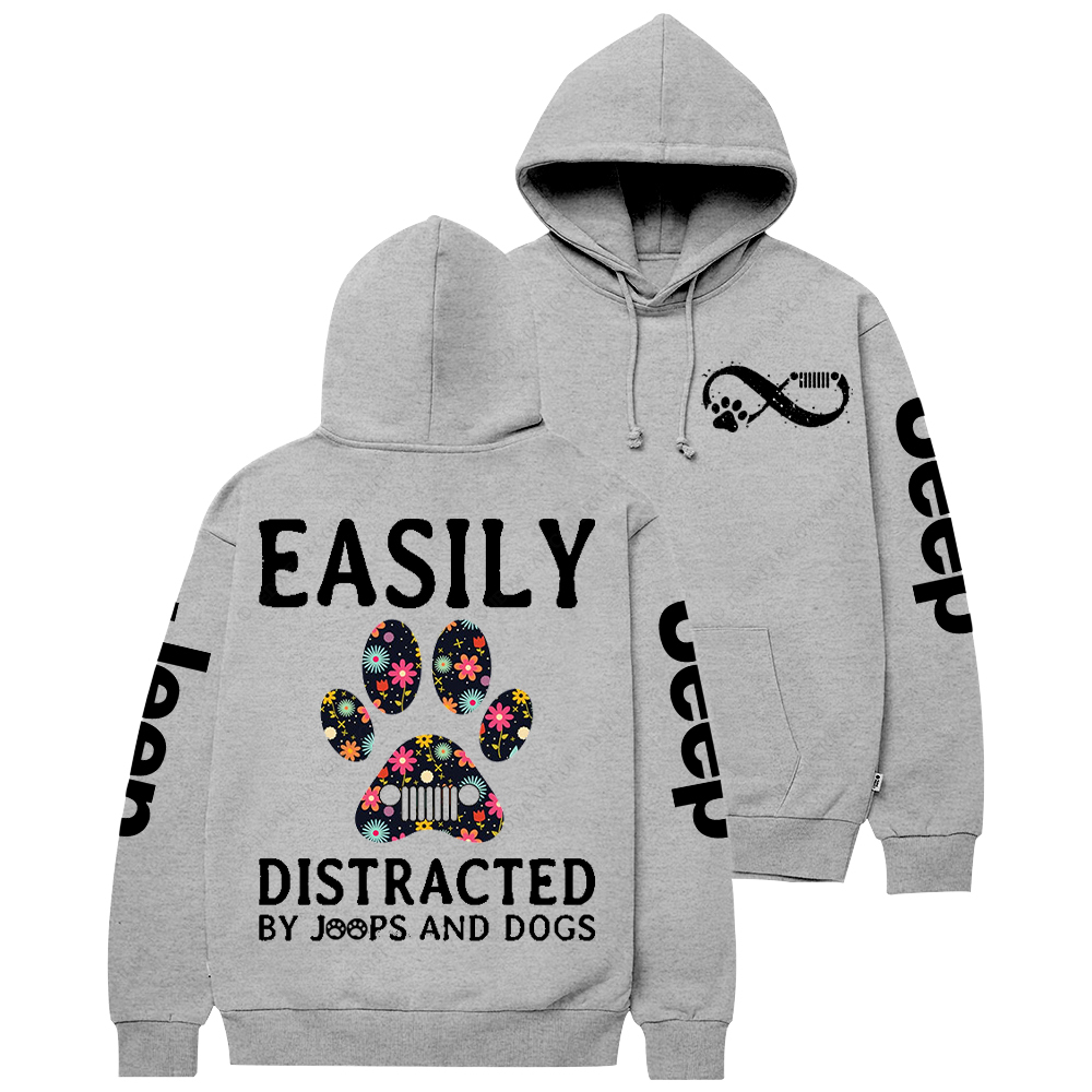 Easily Distracted By Cars And Dogs Jp Casual Hoodie