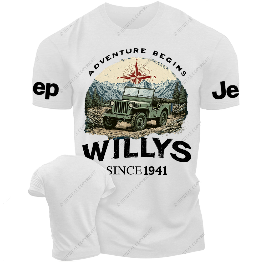 Adventure Begins Willys 1941 Jp T-Shirt