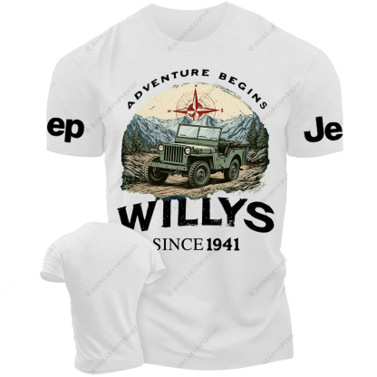 Adventure Begins Willys 1941 Jp T-Shirt