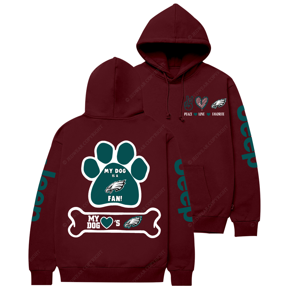 Philadelphia Eagles Football Paw Print Jp Casual Hoodie