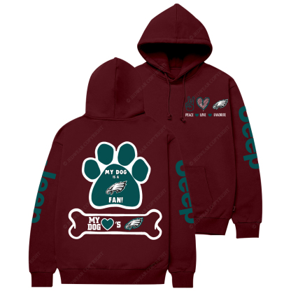 Philadelphia Eagles Football Paw Print Jp Casual Hoodie