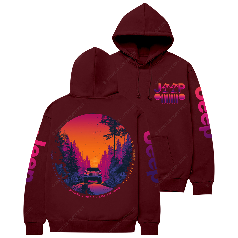 Sunsets Trails Keep Exploring Jp Casual Hoodie