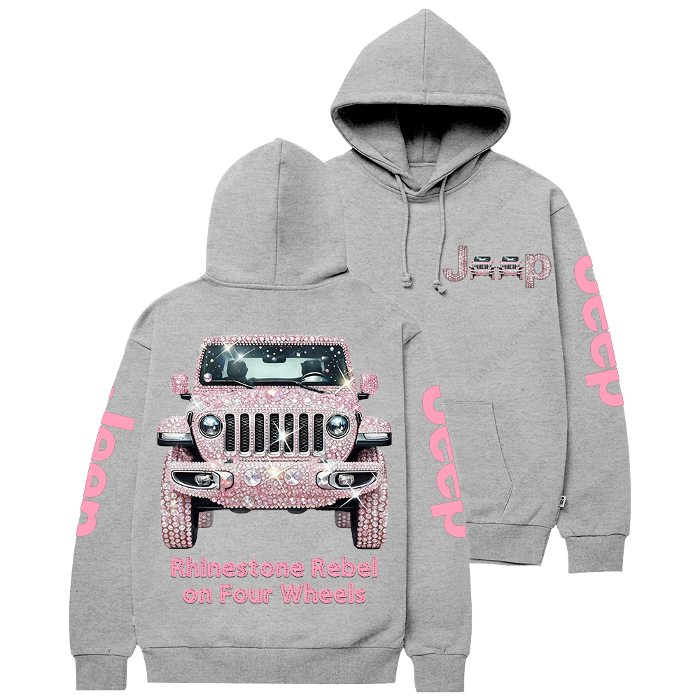 Pink Bling Sparkle Rhinestone Car Glam Girl Jp Casual Hoodie