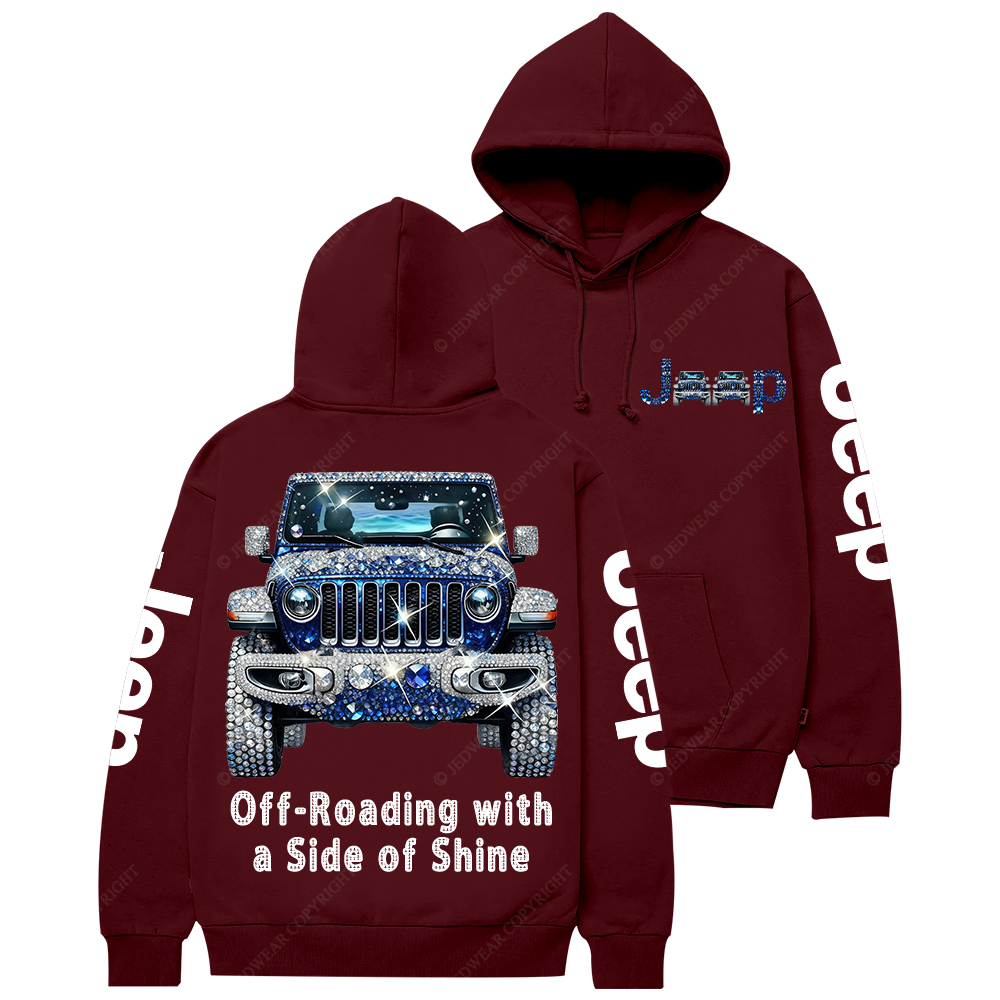 Blue Bling Sparkle Rhinestone Car Glam Girl Jp Casual Hoodie