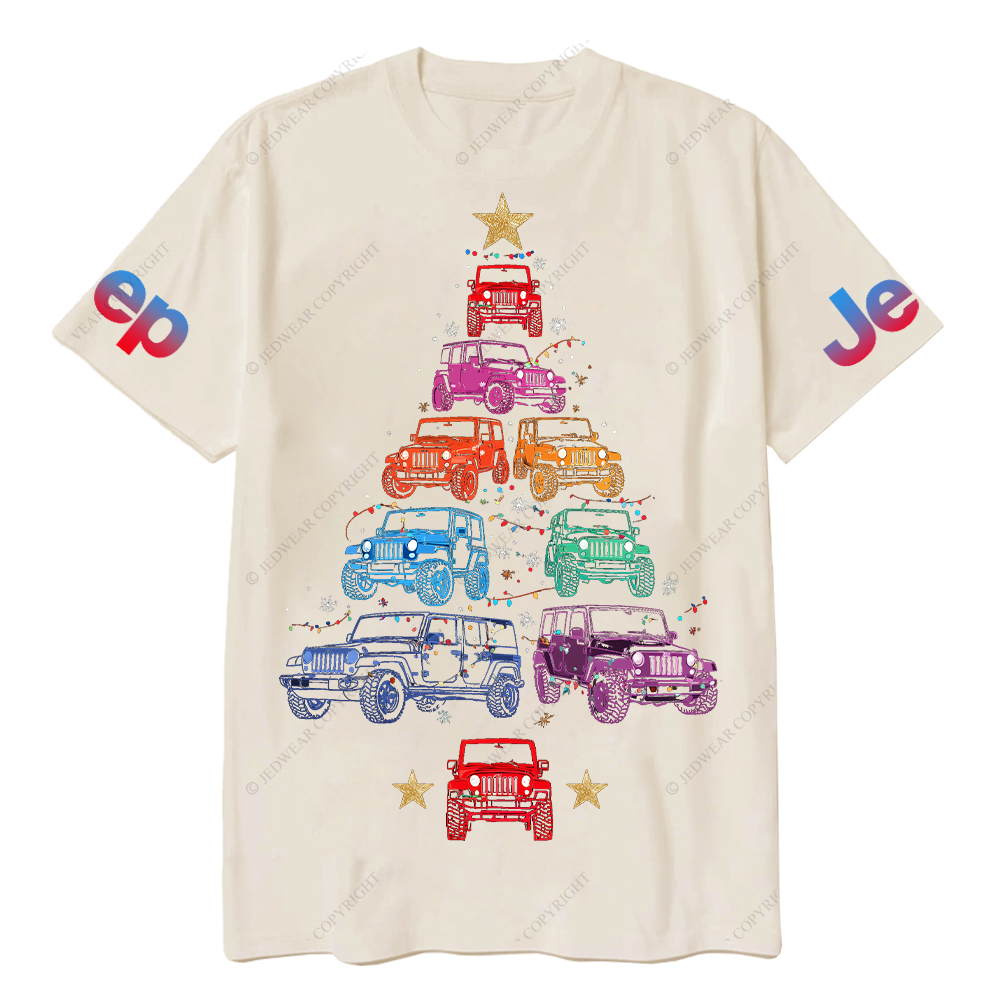 Colorful Lights Merry Christmas Tree Jp T-Shirt
