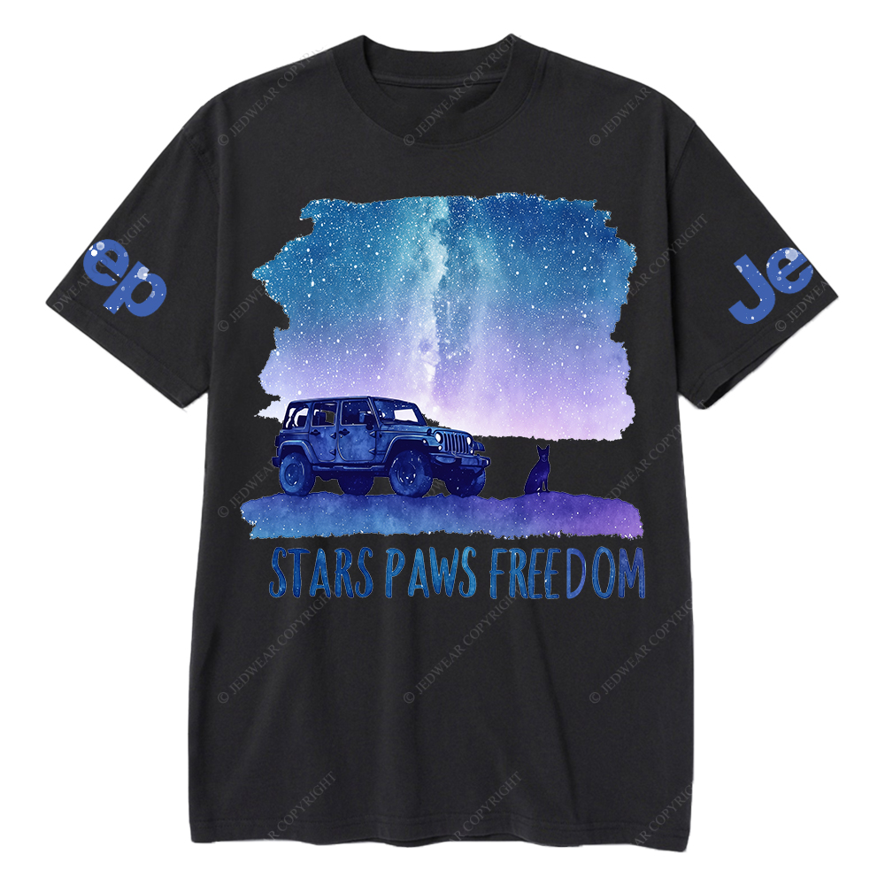 Starry Sky Stars Paws Freedom Jp T-Shirt