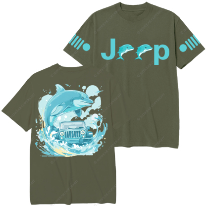 Dolphin Waves Surf Jp T-Shirt