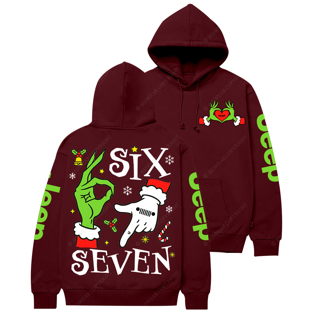 Six Seven Christmas Slang Xmas Meme Funny Number Jp Casual Hoodie