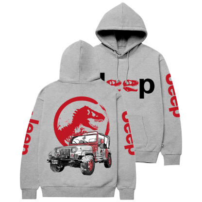 Dinosaur On The Back Of An Off-Road Vehicle Jp Casual Hoodie