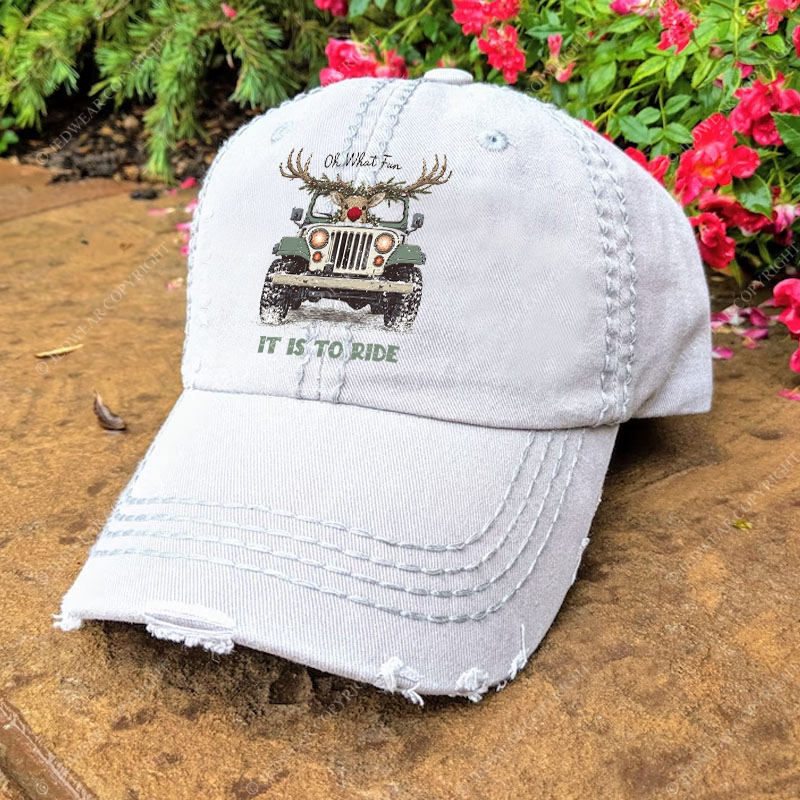 Oh What Fun It Is To Ride Merry Christmas Jp Baseball Cap