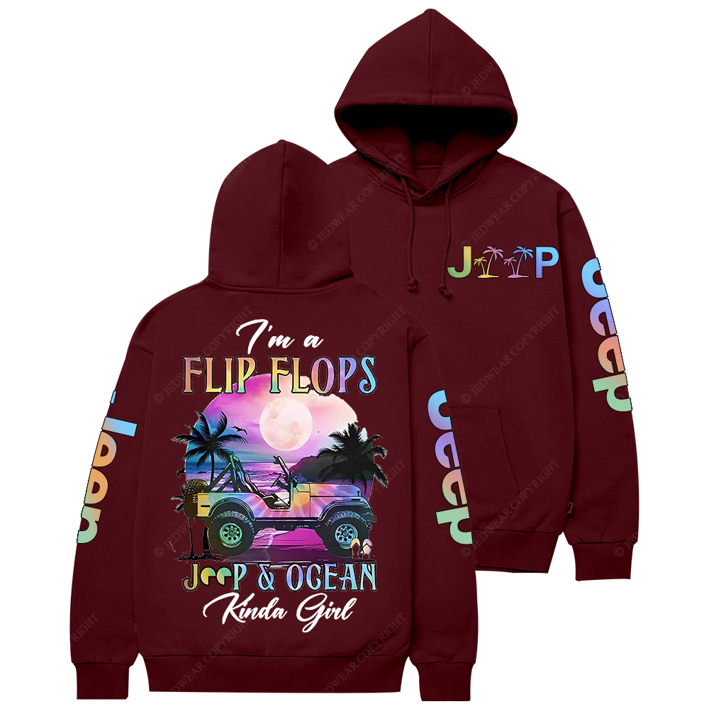 I'm A Flip Flops Car Ocean Kinga Girl Jp Casual Hoodie