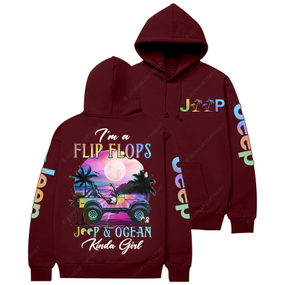 I'm A Flip Flops Car Ocean Kinga Girl Jp Casual Hoodie