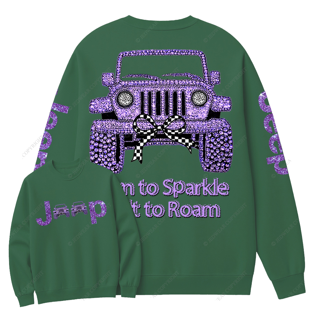 Girl Purple Car Bling Bling Jp Crew Neck Sweatshirt