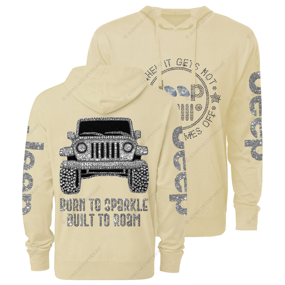 Bling Car Born To Sparkle Built To Roam Jp Oversized Lightweight Hoodie   