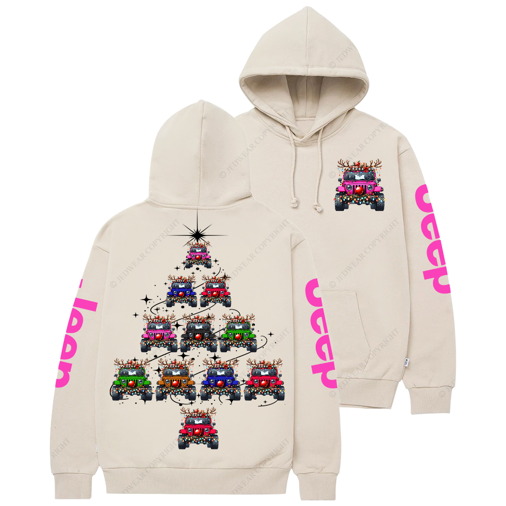 Colorful Lights Merry Christmas Tree Jp Casual Hoodie