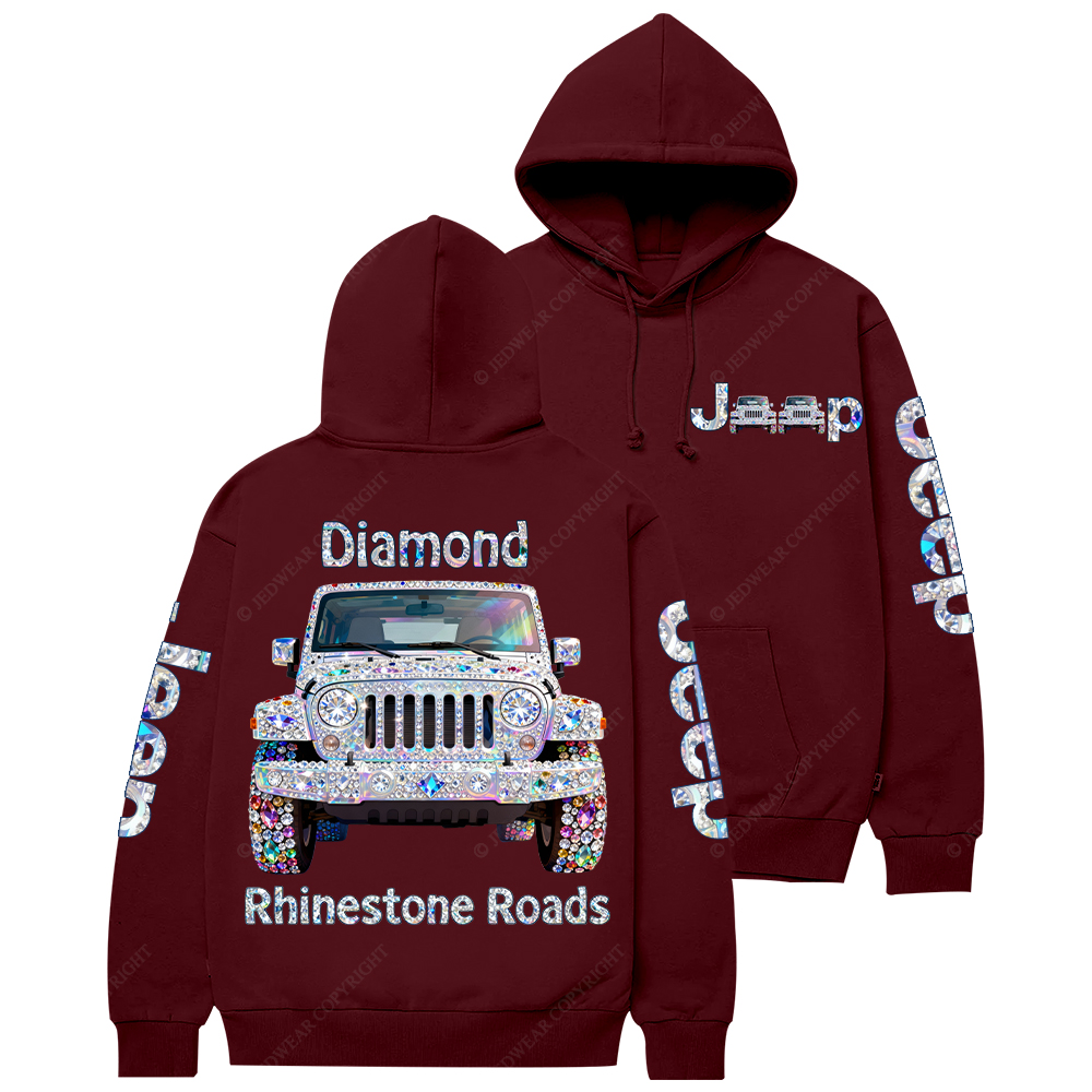 Bling Rhinestone Roads Diamond Jp Casual Hoodie