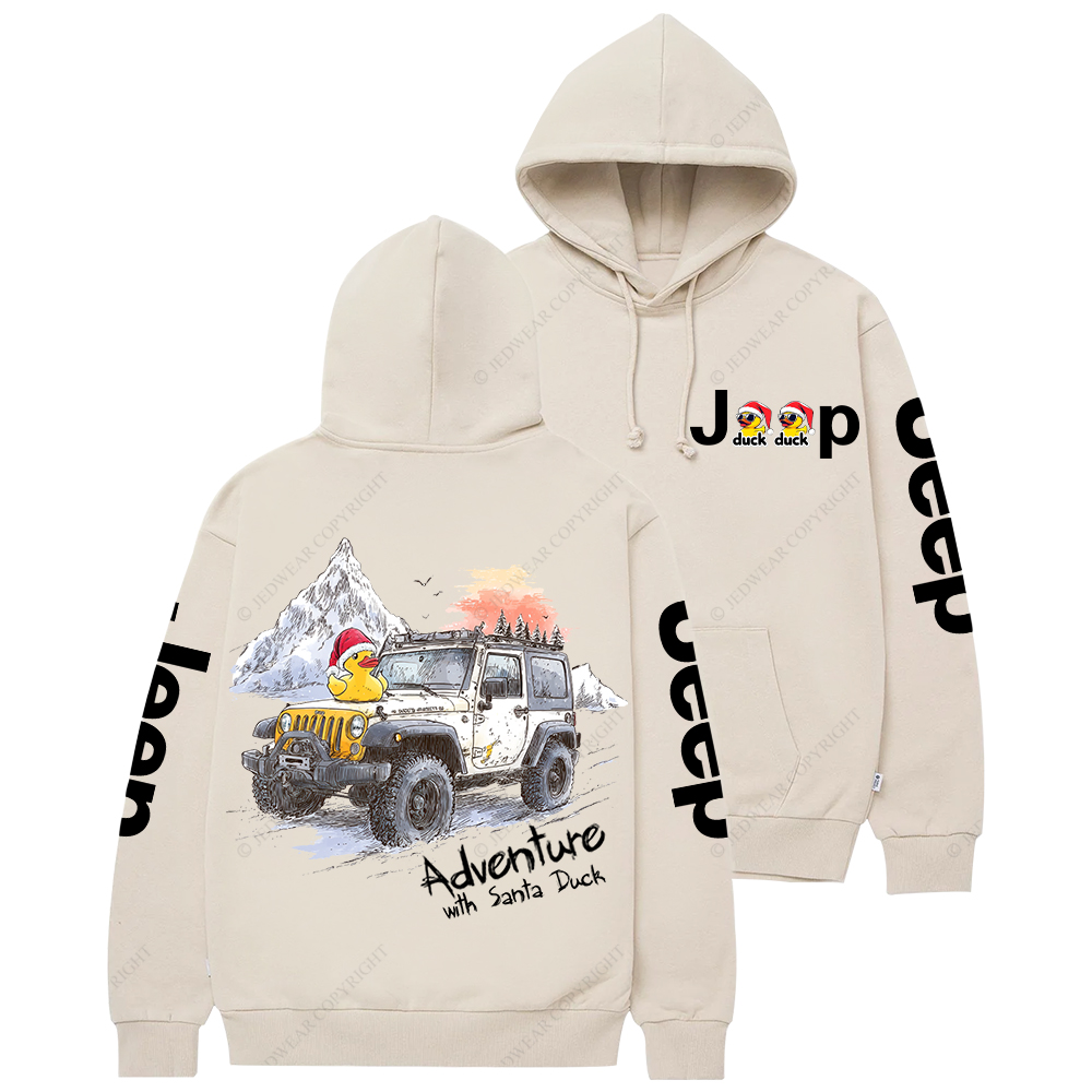 Adventure With Santa Duck Jp Casual Hoodie
