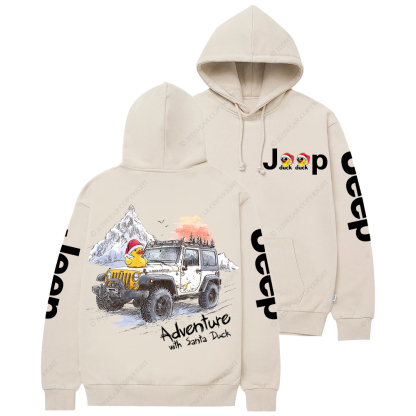 Adventure With Santa Duck Jp Casual Hoodie