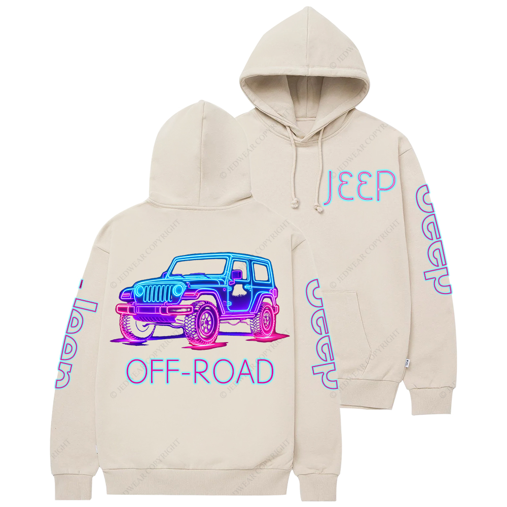 The Design With Neon Lines Outlining The Silhouette Of A Jp Casual Hoodie