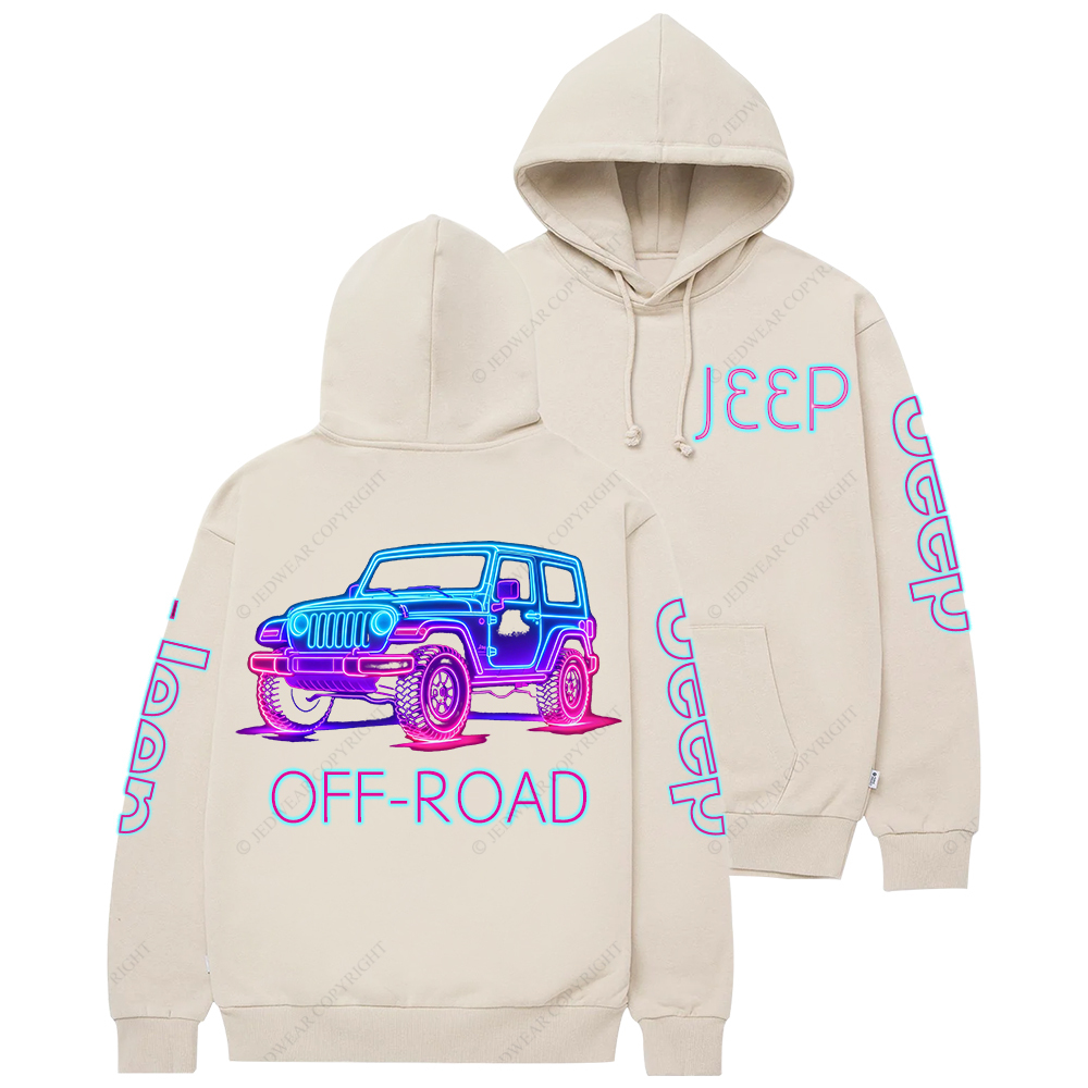 The Design With Neon Lines Outlining The Silhouette Of A Jp Casual Hoodie