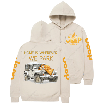Home Is Wherever We Park Dog Jp Casual Hoodie
