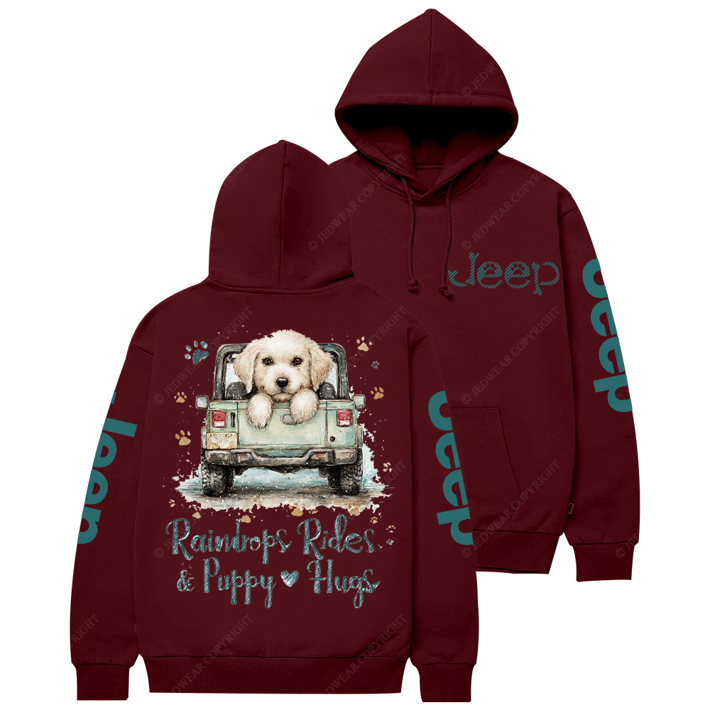 Raindrops Rides Puppy Hugs Jp Casual Hoodie