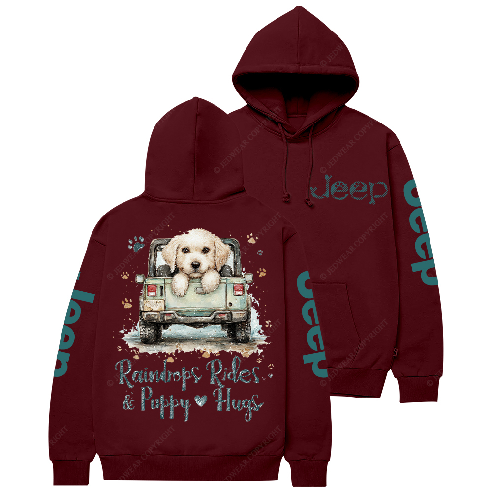 Raindrops Rides Puppy Hugs Jp Casual Hoodie