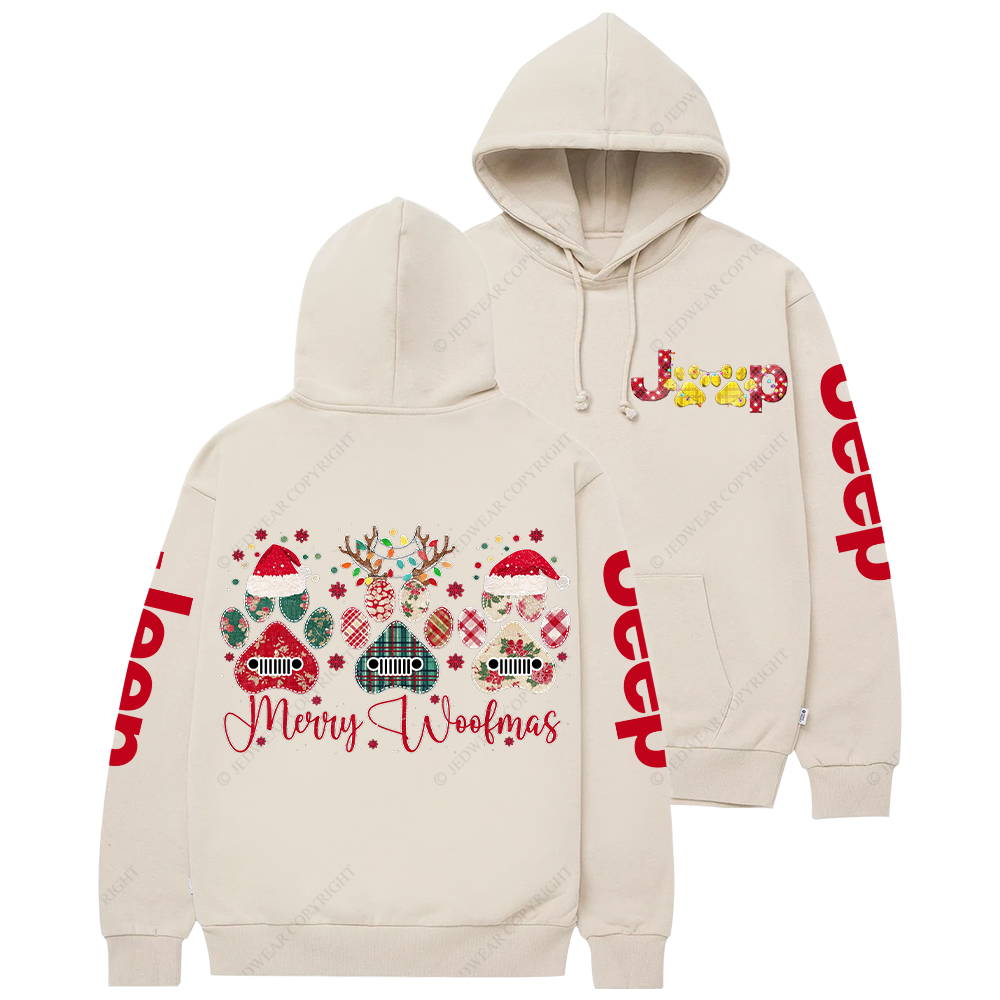 Retro Merry Woofmas Dog Paw Jp Casual Hoodie