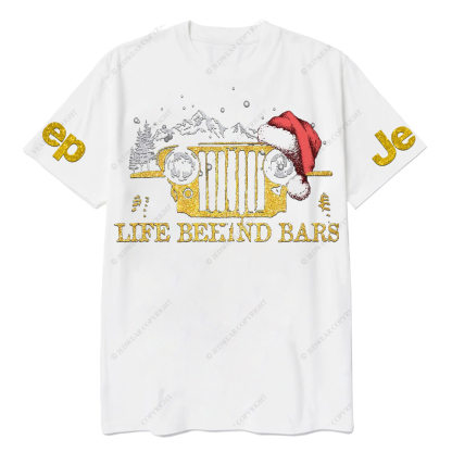 Life Beeind Bars Santa Hat Merry Christmas Jp T-Shirt