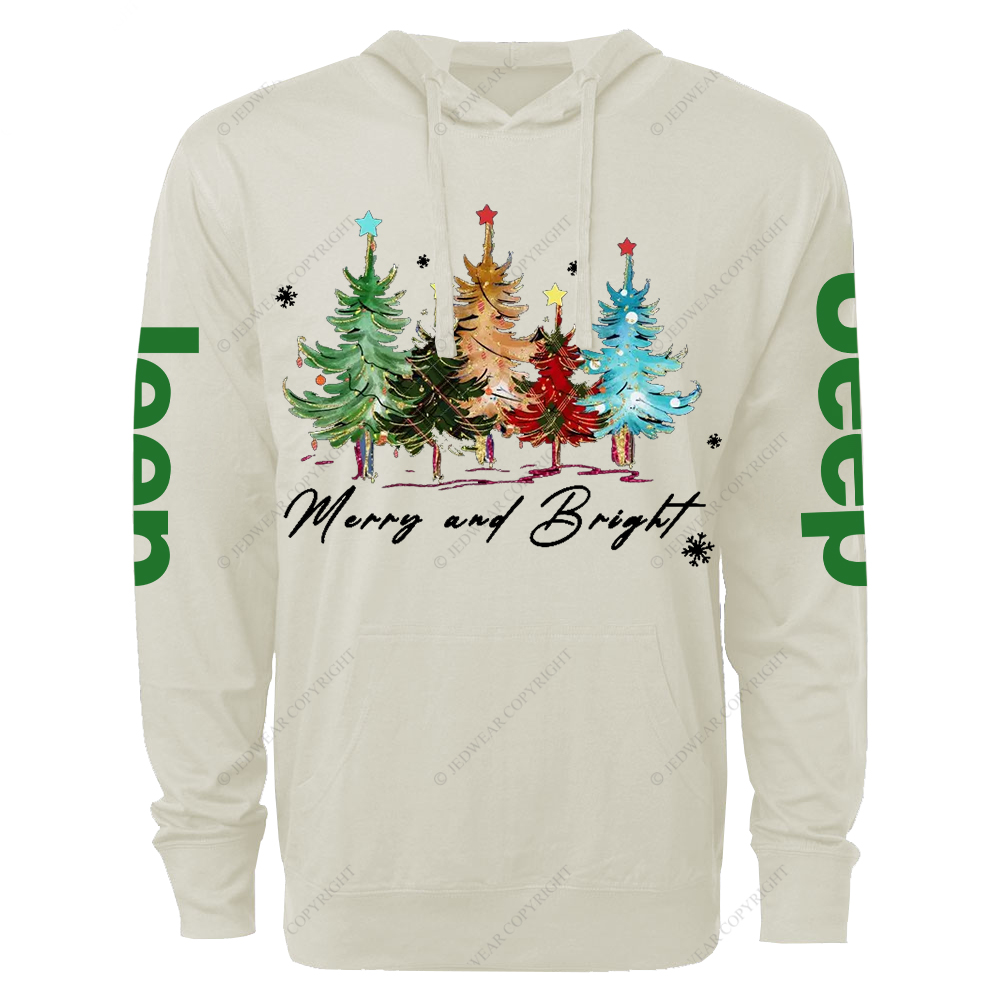 Christmas Merry And Bright Jp Oversized Lightweight Hoodie   
