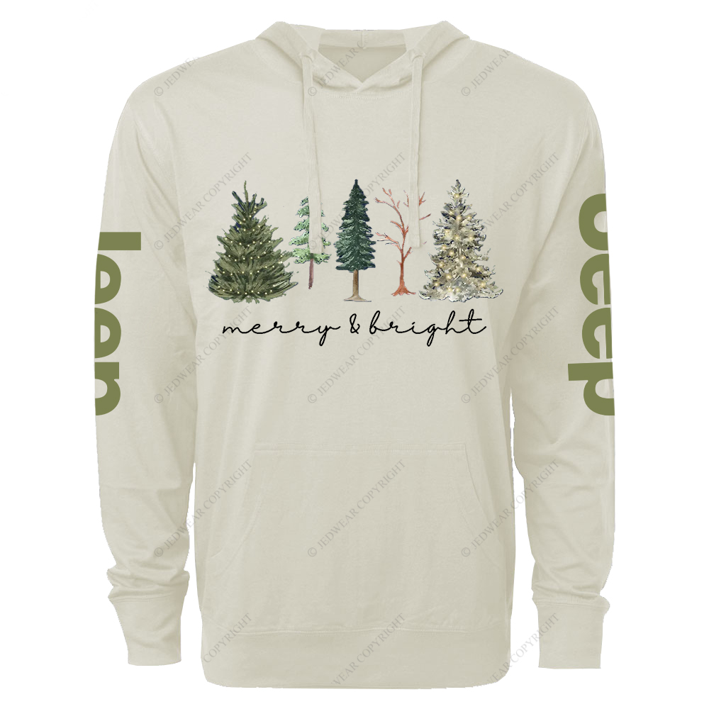 Merry and Bright Christmas Jp Oversized Lightweight Hoodie   