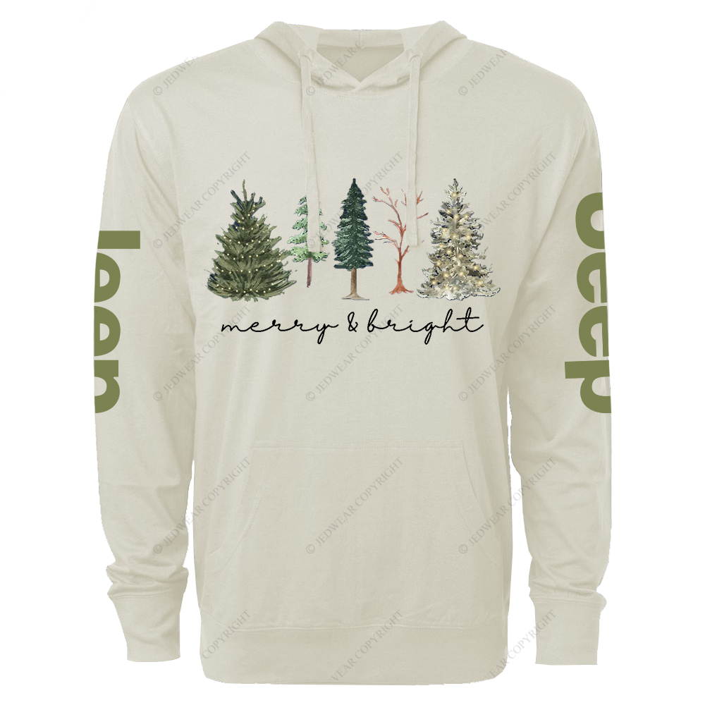 Merry and Bright Christmas Jp Oversized Lightweight Hoodie   