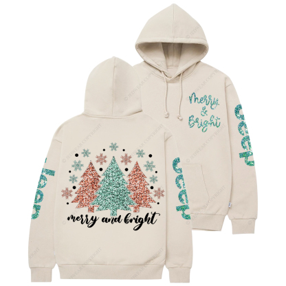 Cute Merry And Bright Christmas Tree Jp Casual Hoodie
