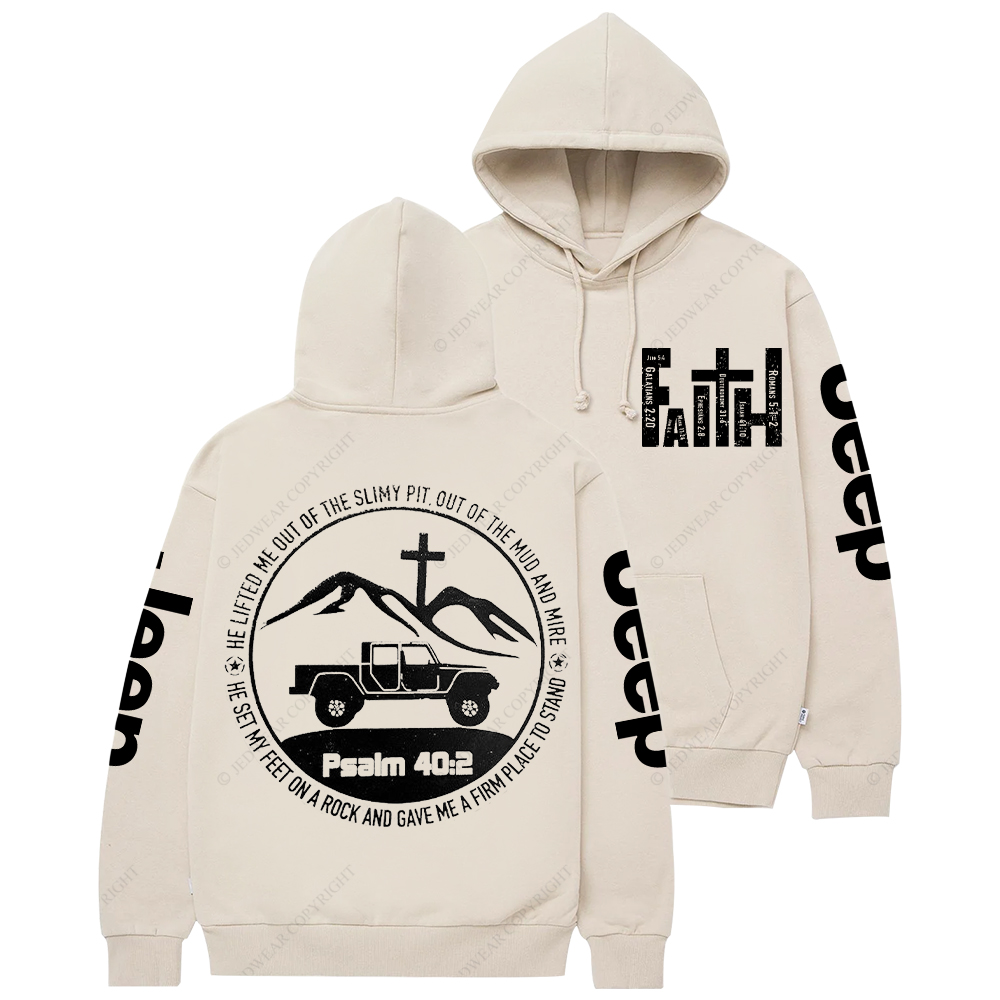 Religion The Lifted Me Out Of The Slimy Pit Psalm 40:2 Jp Casual Hoodie
