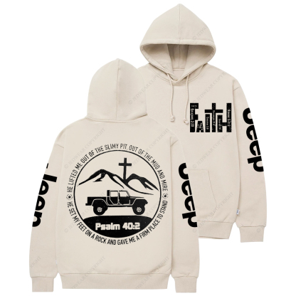 Religion The Lifted Me Out Of The Slimy Pit Psalm 40:2 Jp Casual Hoodie