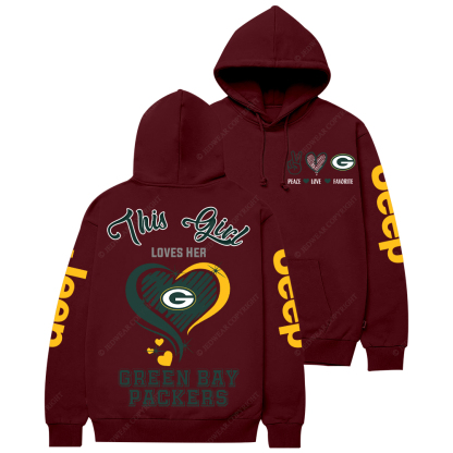 This Girl Loves Her Green Bay Packers Football  Jp Casual Hoodie