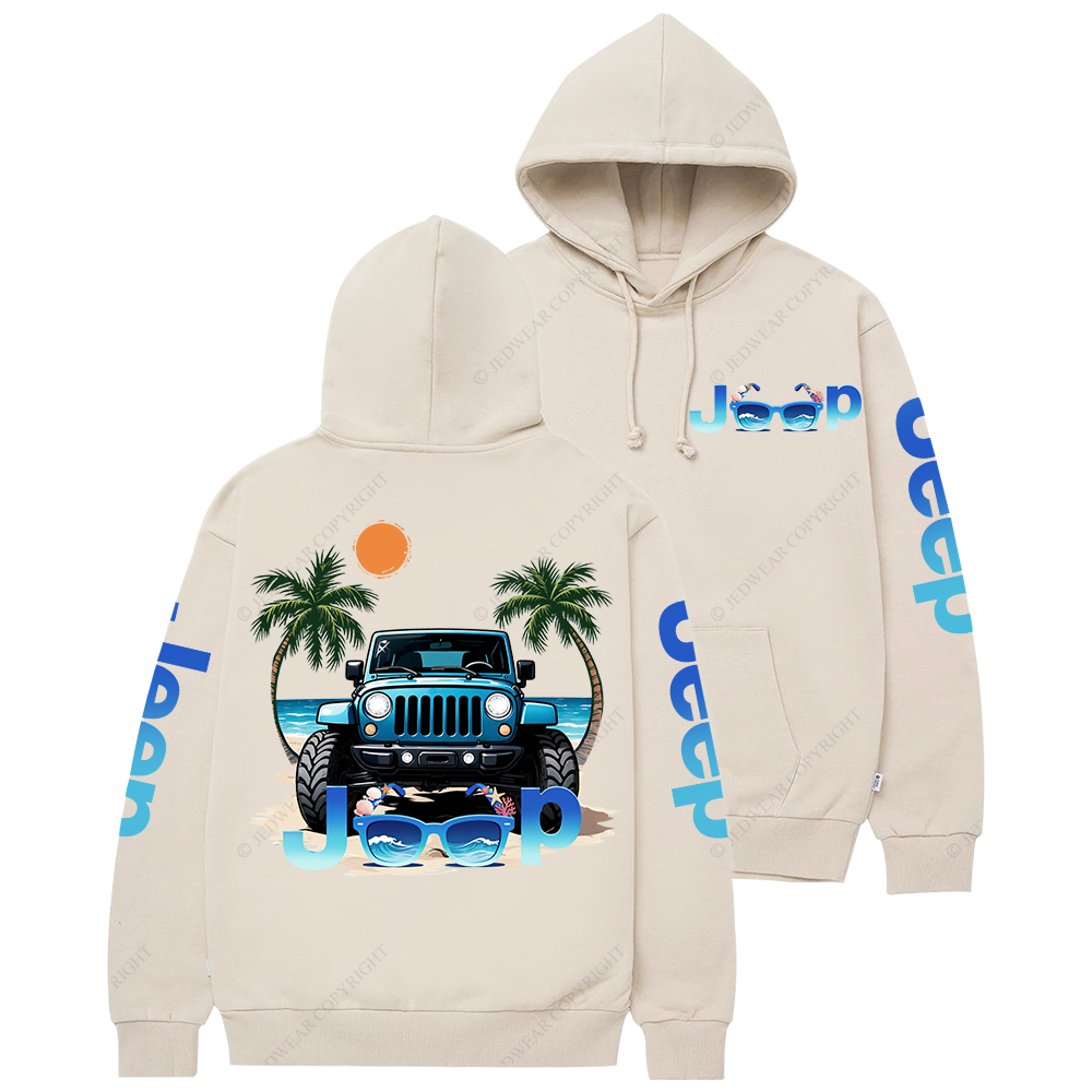 Beach Plam Tree Sea Sunglasses Jp Casual Hoodie